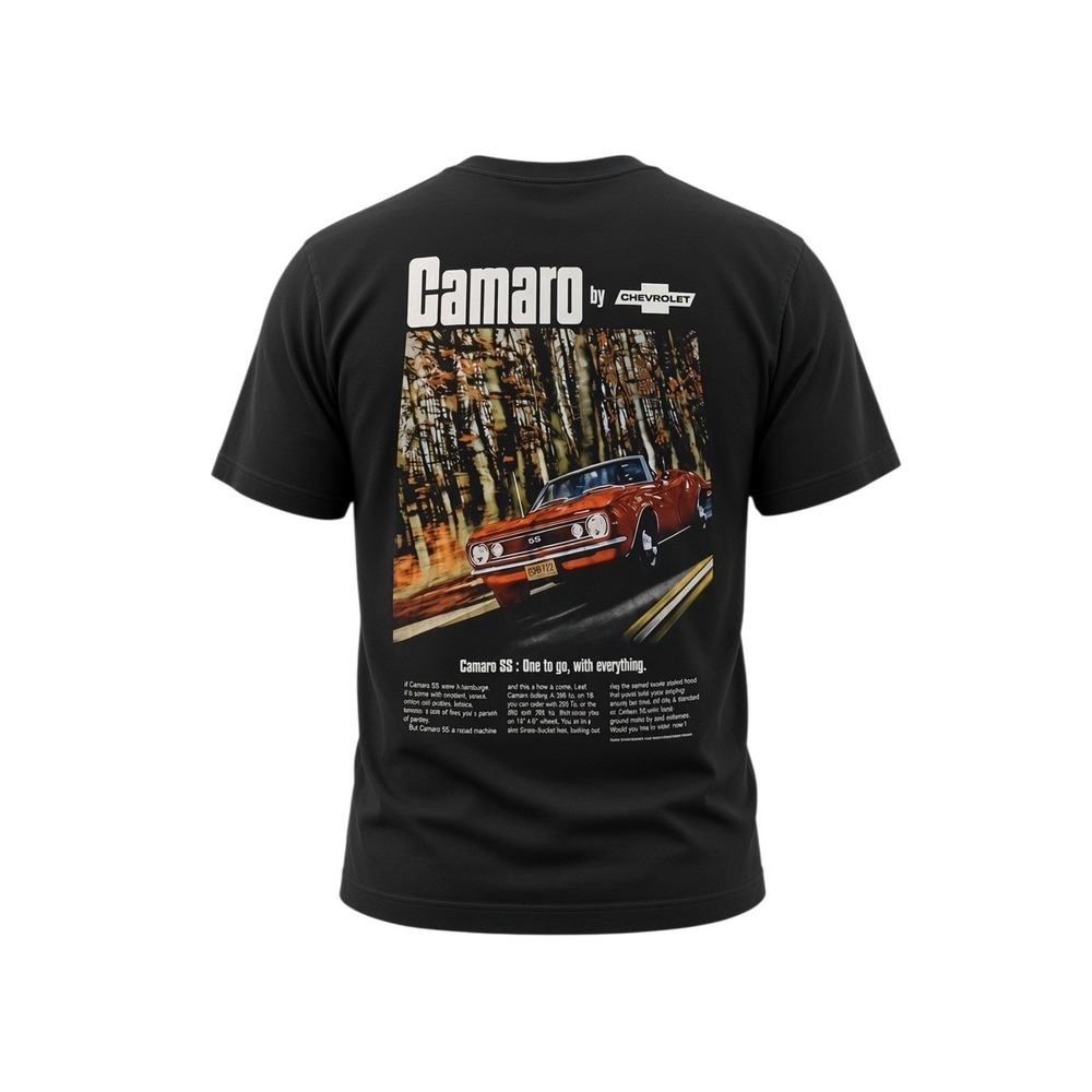 Abercrombie & Fitch Camaro Chevrolet Graphic Tee Washed Black Cropped Men Medium